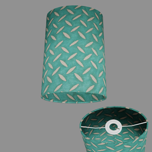 Oval Lamp Shade - P15 - Batik Tread Plate Mint Green, 20cm(w) x 30cm(h) x 13cm(d)