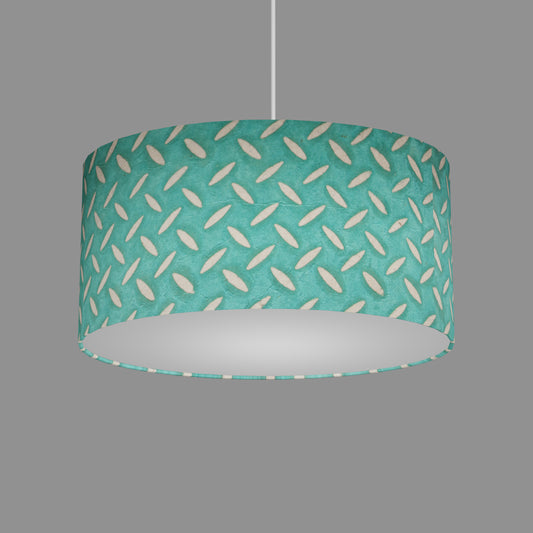 Oval Lamp Shade - P15 - Batik Tread Plate Mint Green, 40cm(w) x 20cm(h) x 30cm(d)