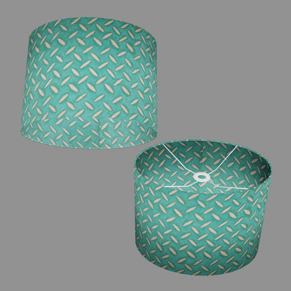 Oval Lamp Shade - P15 - Batik Tread Plate Mint Green, 40cm(w) x 30cm(h) x 30cm(d)