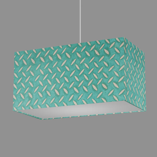 Rectangle Lamp Shade - P15 - Batik Tread Plate Mint Green, 50cm(w) x 25cm(h) x 25cm(d)