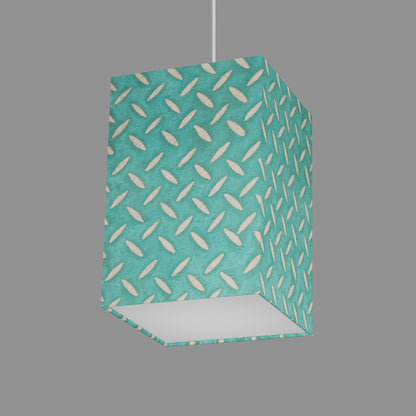 Square Lamp Shade - P15 - Batik Tread Plate Mint Green, 20cm(w) x 30cm(h) x 20cm(d)