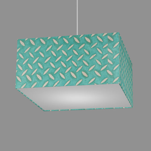 Square Lamp Shade - P15 - Batik Tread Plate Mint Green, 40cm(w) x 20cm(h) x 40cm(d)
