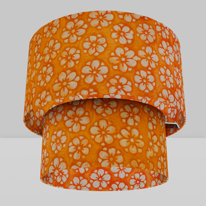 2 Tier Lamp Shade - P94 - Batik Star Flower on Orange, 40cm x 20cm & 30cm x 15cm