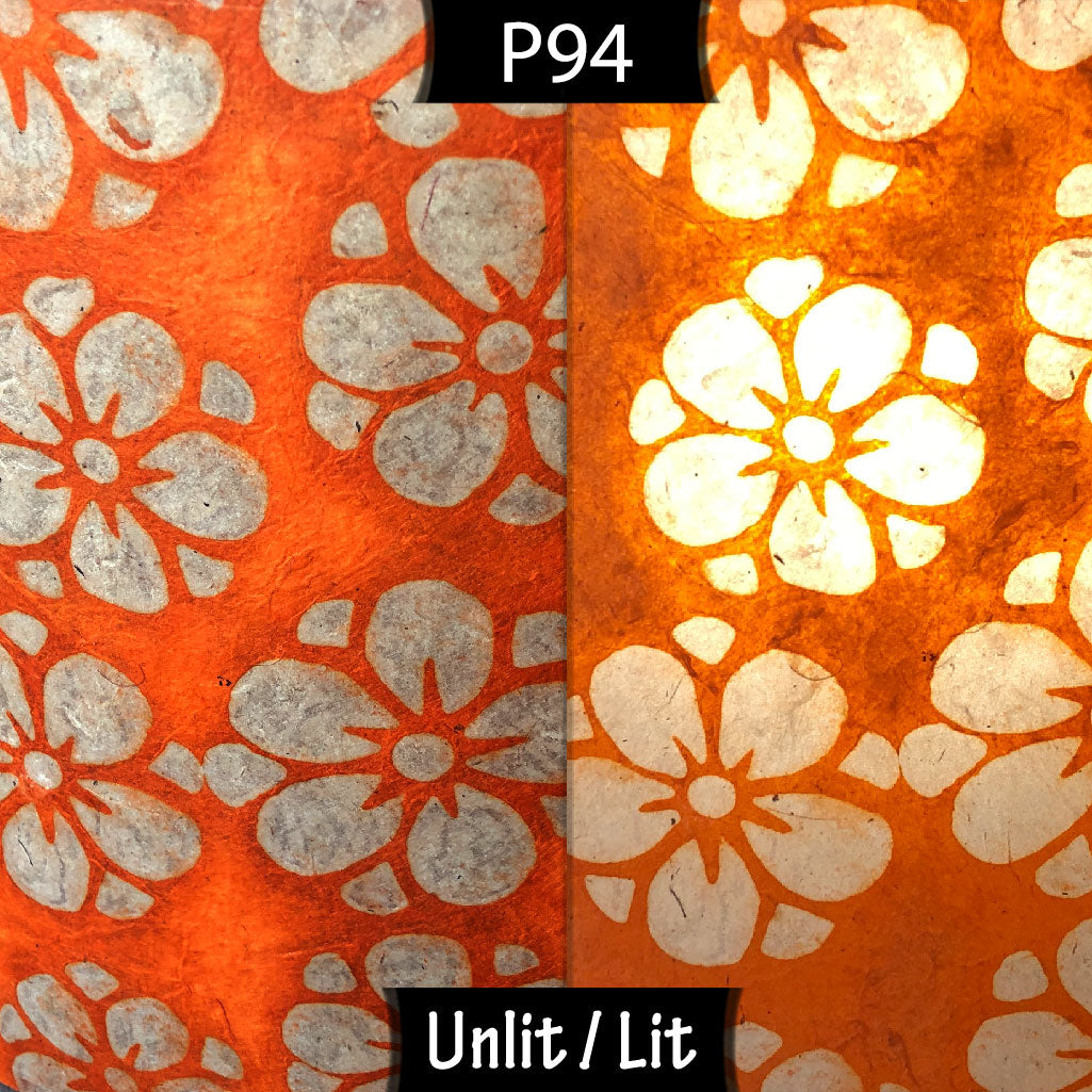 Drum Lamp Shade - P94 - Batik Star Flower on Orange, 25cm x 25cm