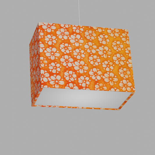 Rectangle Lamp Shade - P94 - Batik Star Flower on Orange, 40cm(w) x 30cm(h) x 20cm(d)