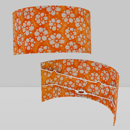 Wall Light - P94 - Batik Star Flower on Orange, 36cm(wide) x 20cm(h)