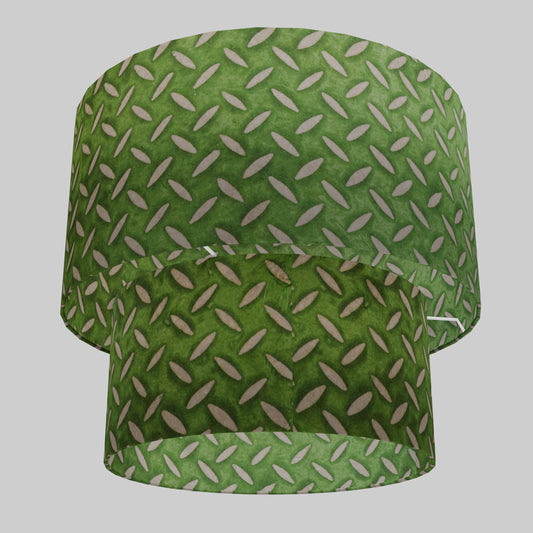 2 Tier Lamp Shade - P96 - Batik Tread Plate Green, 40cm x 20cm & 30cm x 15cm