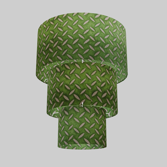 3 Tier Lamp Shade - P96 - Batik Tread Plate Green, 40cm x 20cm, 30cm x 17.5cm & 20cm x 15cm