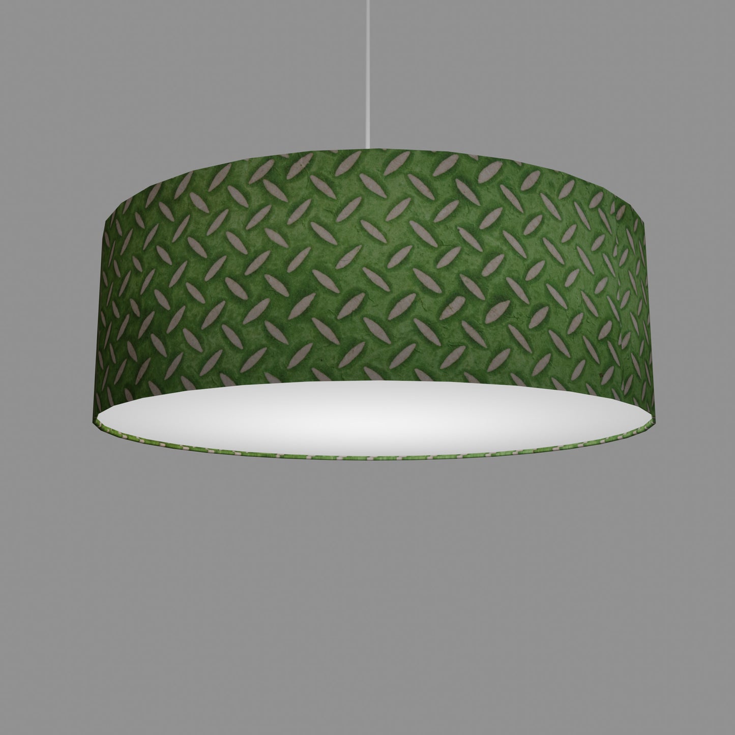 Drum Lamp Shade - P96 - Batik Tread Plate Green, 60cm(d) x 20cm(h)