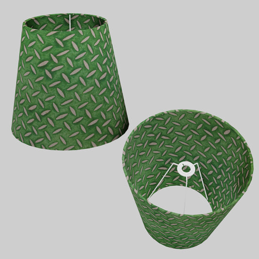Conical Lamp Shade - P96 - Batik Tread Plate Green, 23cm(top) x 35cm(bottom) x 31cm(height)