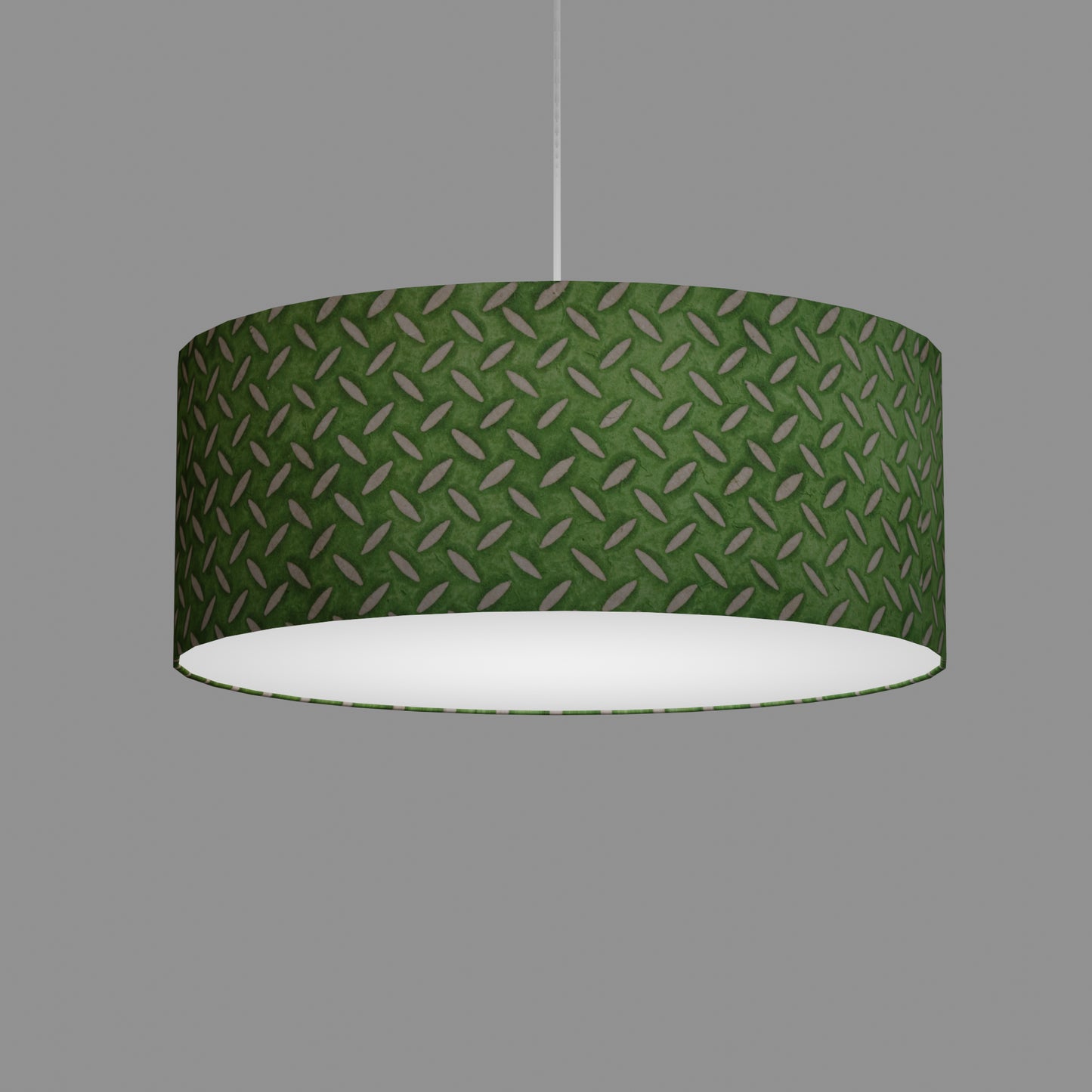 Drum Lamp Shade - P96 - Batik Tread Plate Green, 50cm(d) x 20cm(h)