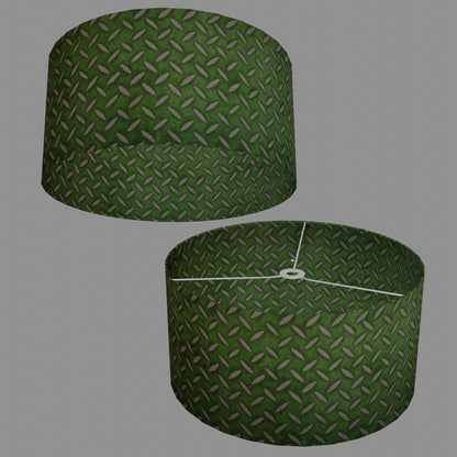 Drum Lamp Shade - P96 - Batik Tread Plate Green, 50cm(d) x 25cm(h)