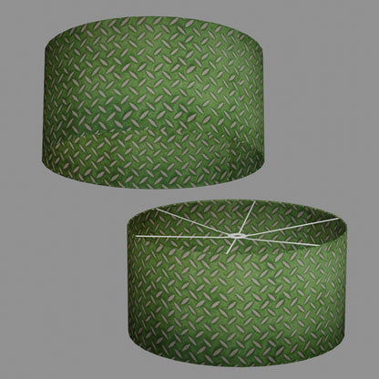 Drum Lamp Shade - P96 - Batik Tread Plate Green, 60cm(d) x 30cm(h)