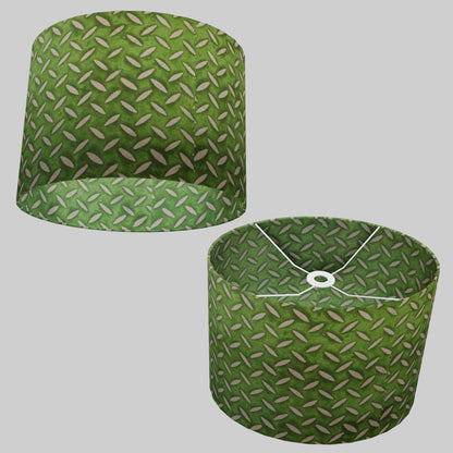 Oval Lamp Shade - P96 - Batik Tread Plate Green, 40cm(w) x 30cm(h) x 30cm(d)