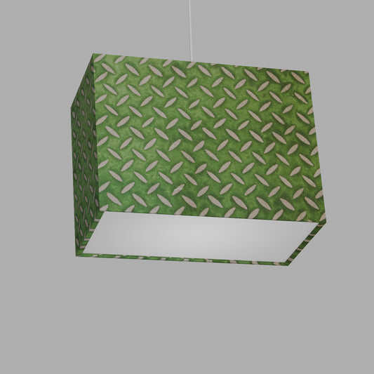 Rectangle Lamp Shade - P96 - Batik Tread Plate Green, 40cm(w) x 30cm(h) x 20cm(d)