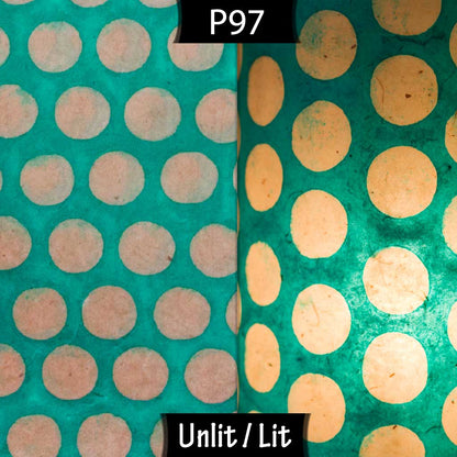 Rectangle Lamp Shade - P97 - Batik Dots on Cyan, 30cm(w) x 20cm(h) x 15cm(d)