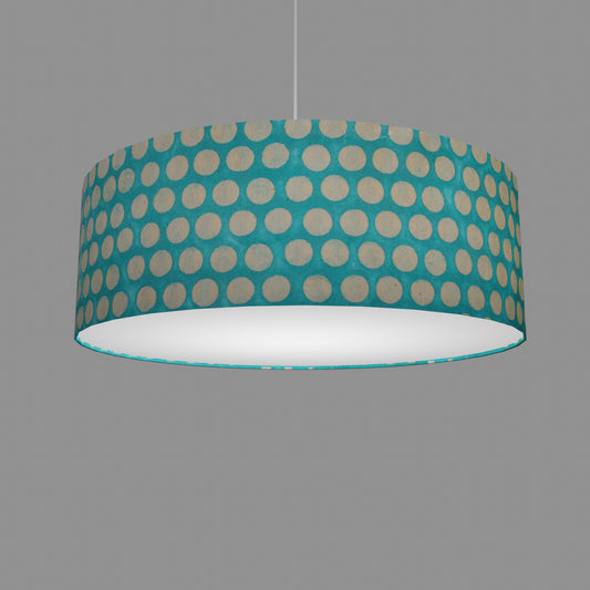 Drum Lamp Shade - P97 - Batik Dots on Cyan, 60cm(d) x 20cm(h)