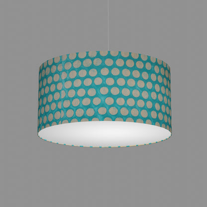 Drum Lamp Shade - P97 - Batik Dots on Cyan, 50cm(d) x 25cm(h)