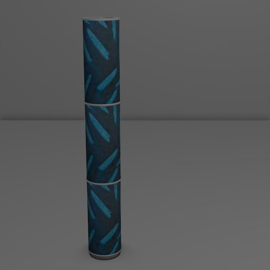 3 Panel Floor Lamp - P99 - Resistance Dyed Teal Bamboo, 20cm(d) x 1.4m(h)