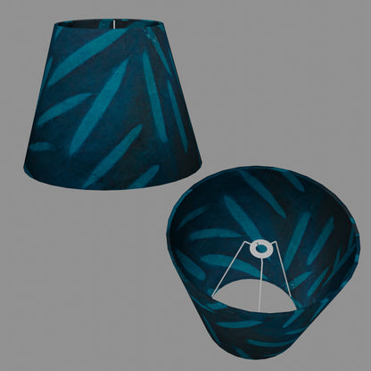 Conical Lamp Shade P99 - Resistance Dyed Teal Bamboo, 23cm(top) x 40cm(bottom) x 31cm(height)