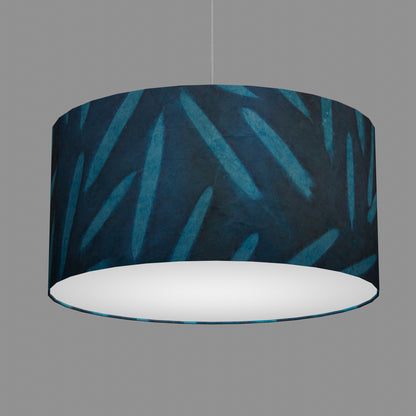 Drum Lamp Shade - P99 - Resistance Dyed Teal Bamboo, 60cm(d) x 30cm(h)