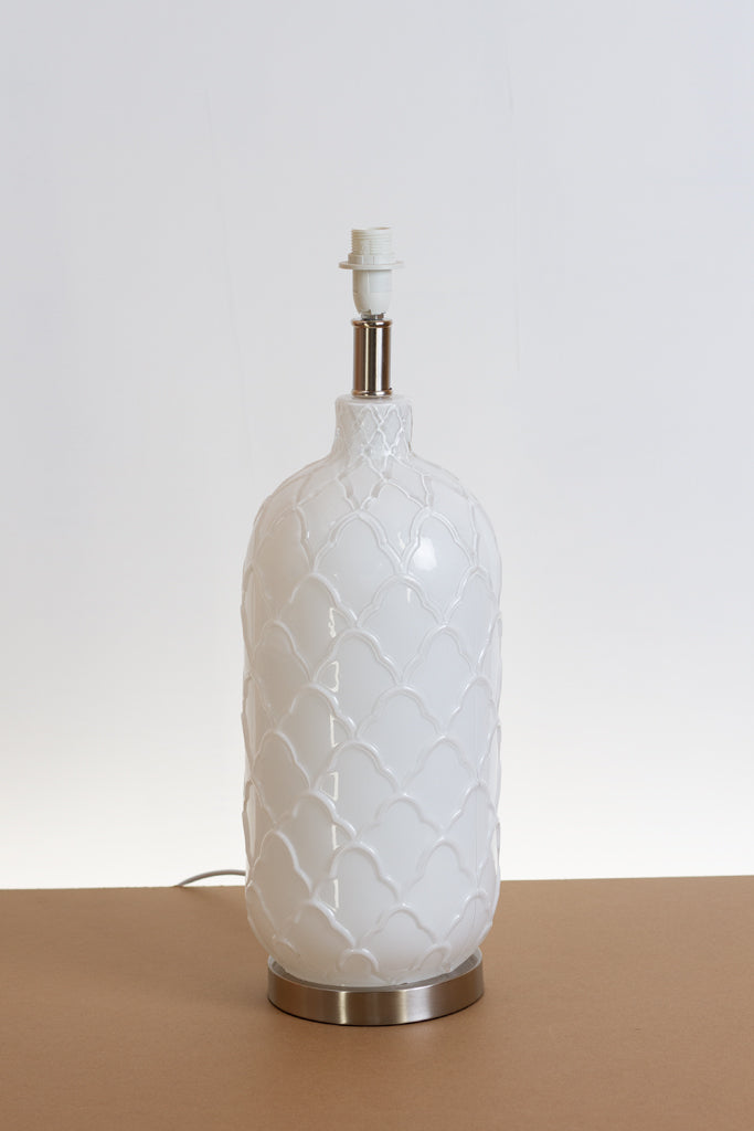 Pesa Tall Glass Touch Lamp Base in White (Base only)
