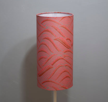 Drum Lamp Shade - W04 ~ Pink Hills with Gold Flowers, 15cm(diameter)