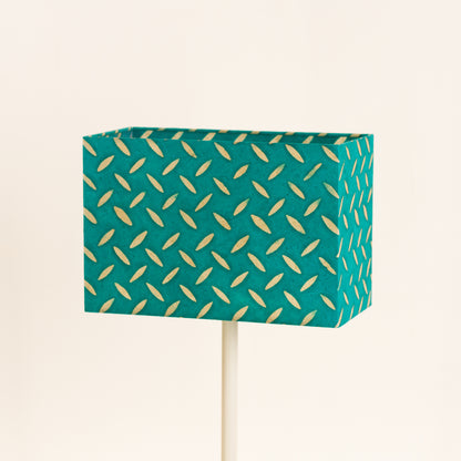 Rectangle Lamp Shade - P15 - Batik Tread Plate Mint Green, 30cm(w) x 20cm(h) x 15cm(d)