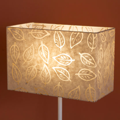 Rectangle Lamp Shade - P28 - Batik Leaf on Natural, 30cm(w) x 20cm(h) x 15cm(d)