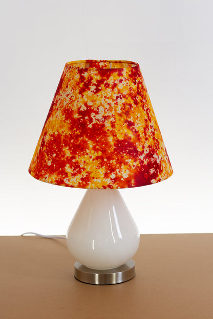 Salso Glass Swirl White Touch Table Lamp Coniacl Lampshade B112 Batik Lava Red Orange