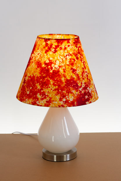Salso Glass Swirl White Touch Table Lamp Coniacl Lampshade B112 Batik Lava Red Orange