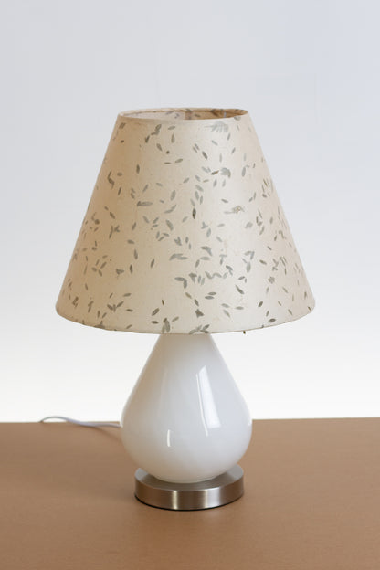 Salso Glass Swirl White Touch Table Lamp Coniacl Lampshade P95 - Little Leaves