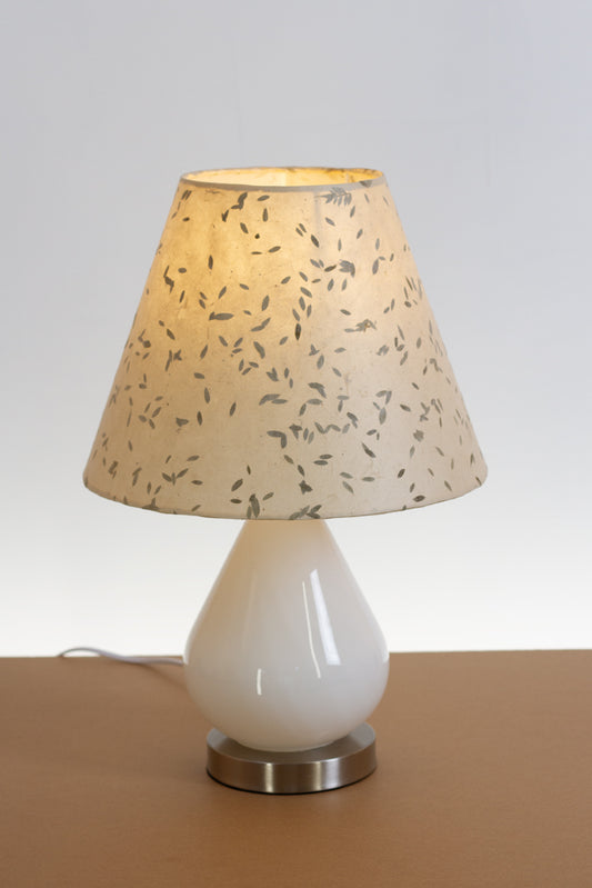 Salso Glass Swirl White Touch Table Lamp Coniacl Lampshade P95 - Little Leaves