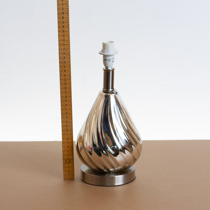 Salso Glass Swirl Chrome Touch Table Lamp Drum Lampshade (25cm x 25cm) P42 ~ Bees Screen Print