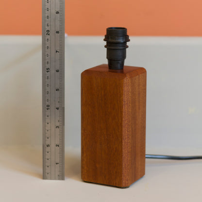 Square Sapele Table Lamp with 20x20cm Drum Lamp Shade P99