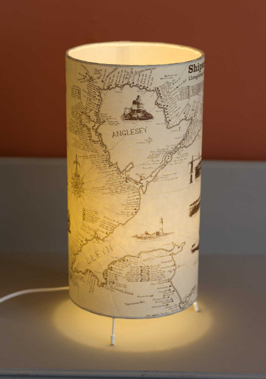 Shipwrecks of North Wales Map - Free-standing Table Lamp