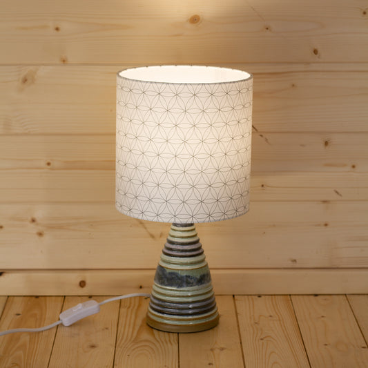 Flower of Life (B108) Print Lampshade on Stoneware Table Lamp