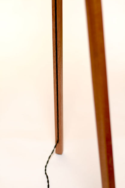 Sapele Tripod Floor Lamp - P88 ~ Batik Tread Plate Grey