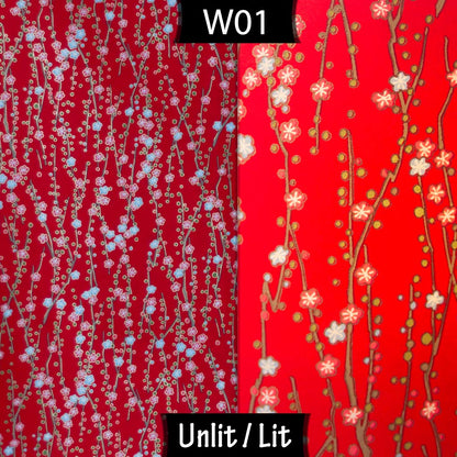 Oval Lamp Shade - W01 ~ Red Daisies, 20cm(w) x 20cm(h) x 13cm(d) - Imbue Lighting