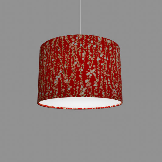 Drum Lamp Shade - W01 ~ Red Daisies, 30cm(d) x 20cm(h)