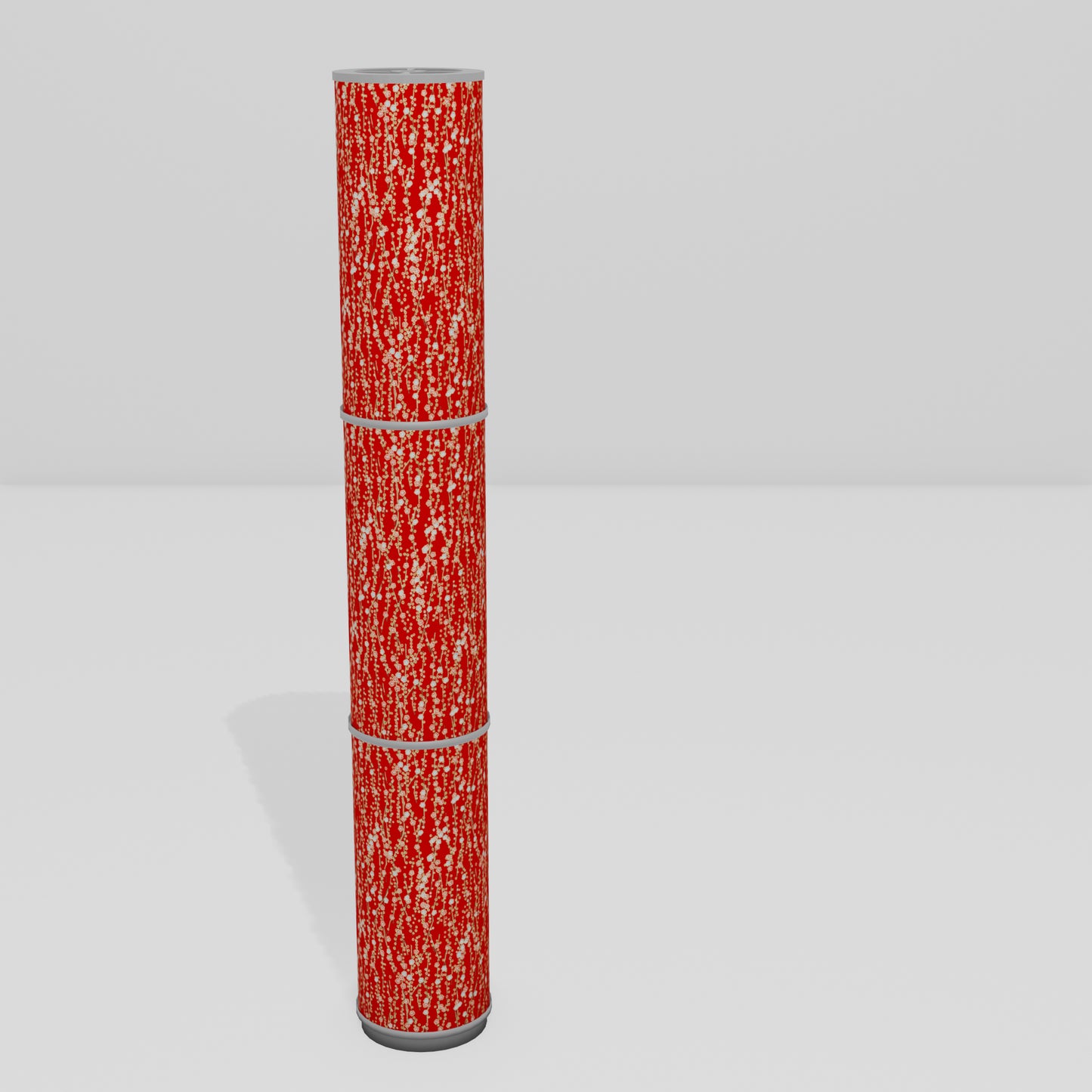 3 Panel Floor Lamp - W01 - Red Daisies, 20cm(d) x 1.4m(h)