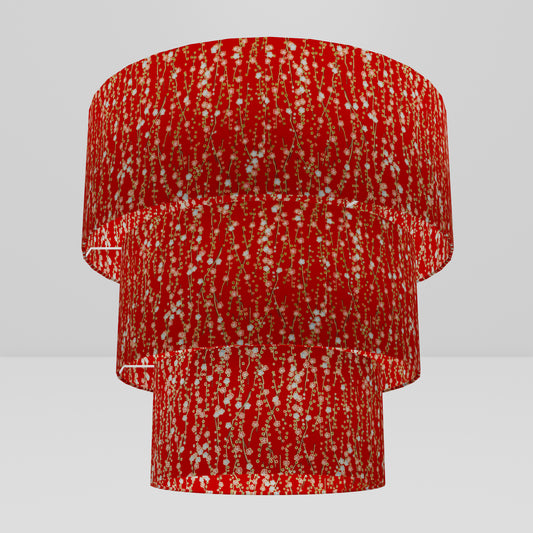 3 Tier Lamp Shade - W01 - Red Daisies, 50cm x 20cm, 40cm x 17.5cm & 30cm x 15cm