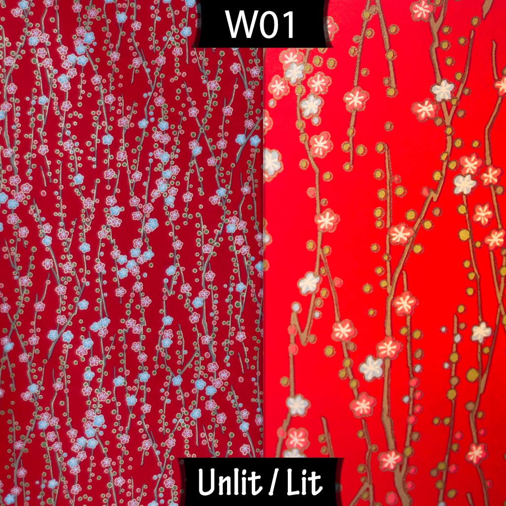 Oval Lamp Shade - W01 ~ Red Daisies, 20cm(w) x 30cm(h) x 13cm(d) - Imbue Lighting