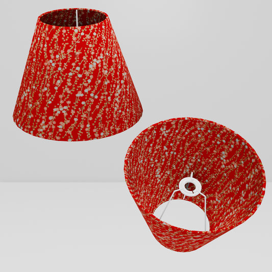 Conical Lamp Shade W01 - Red Daisies, 15cm(top) x 30cm(bottom) x 22cm(height)