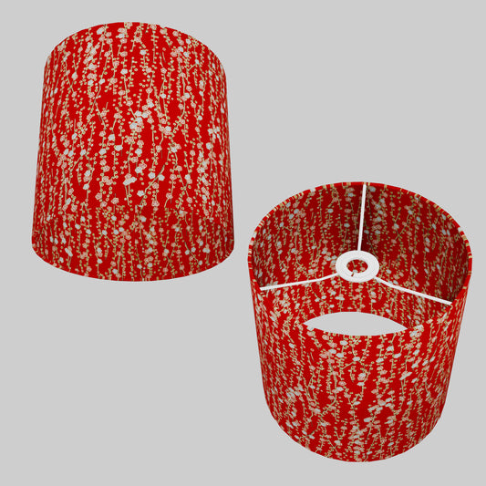 Drum Lamp Shade - W01 - Red Daisies, 25cm x 25cm