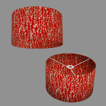 Drum Lamp Shade - W01 ~ Red Daisies, 35cm(d) x 20cm(h)