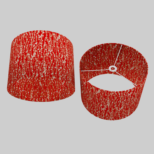 Drum Lamp Shade - W01 - Red Daisies, 40cm(d) x 30cm(h)