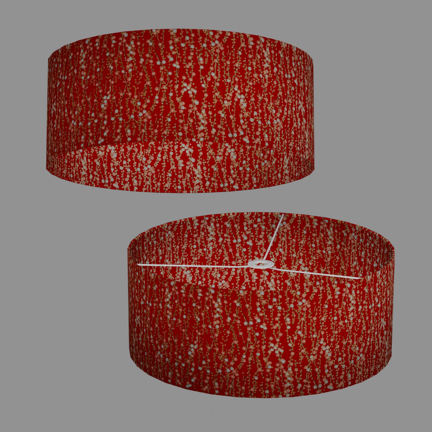 Drum Lamp Shade - W01 - Red Daisies, 50cm(d) x 20cm(h)