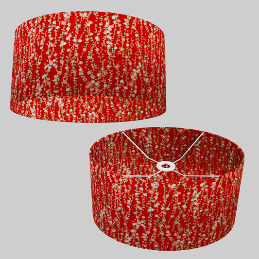 Oval Lamp Shade - W01 ~ Red Daisies, 40cm(w) x 20cm(h) x 30cm(d)
