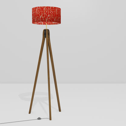 Sapele Tripod Floor Lamp - W01 ~ Red Daisies